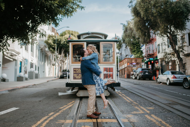 Cable Car Engagement Photos in San Fransisco